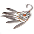 Grey Feathers Beads Wall Hanging Dream Catcher Door Pendant Pure Handmade Dreamc