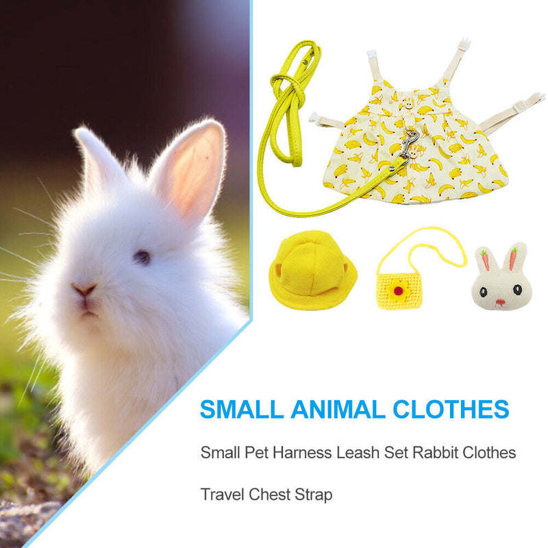 Small Animal Harness Vest Leash Set Comfort Clothes Outdoor Travel Chest St