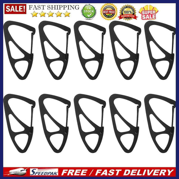 10pcs Stainless Steel Carabiner Set Outdoor Portable Mountaineering Buckle Cl