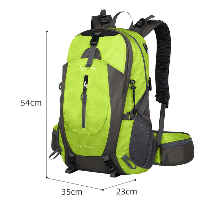 40L Waterproof Cycling Camping Backpack with Rain Cover (Fluorescent Green)