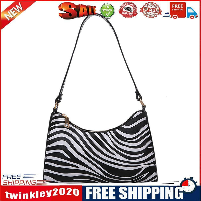Animal Pattern Women Handbag Street PU Shoulder Underarm Tote Bag (Zebra)
