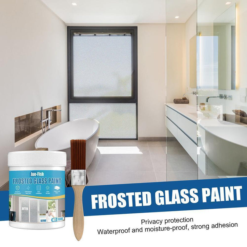 100g Frosted Glass Glue Paint with Brush Window Privacy for Office Bathroom