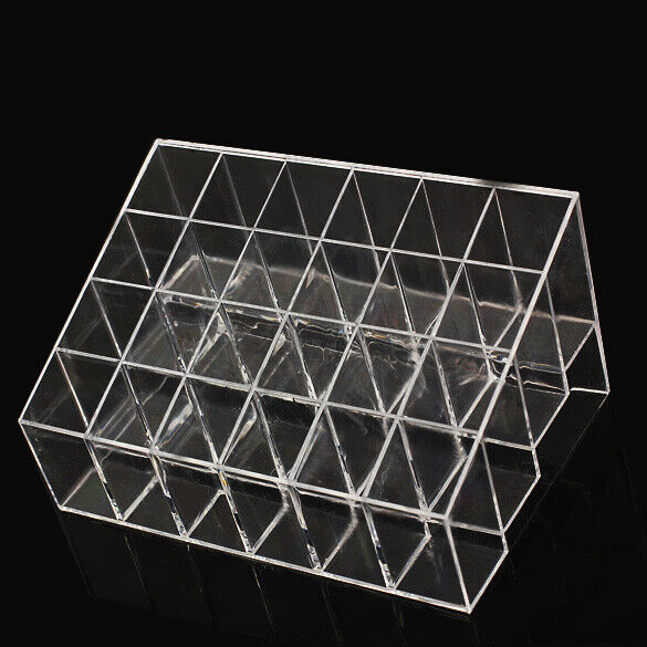 24 Trapezoid Clear Makeup Display Lipstick Case Cosmetic Organizer Holder