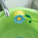 Long Handle Pot Brush Flower Dishwashing Cleaning Kitchen Brushing (Blue)