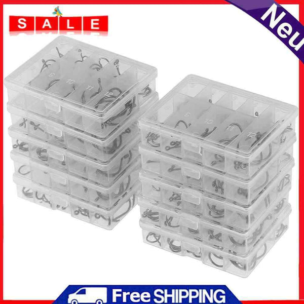 500pcs/Set No. 3-12 10 Types Black Nickel Hook Fishing Accessories