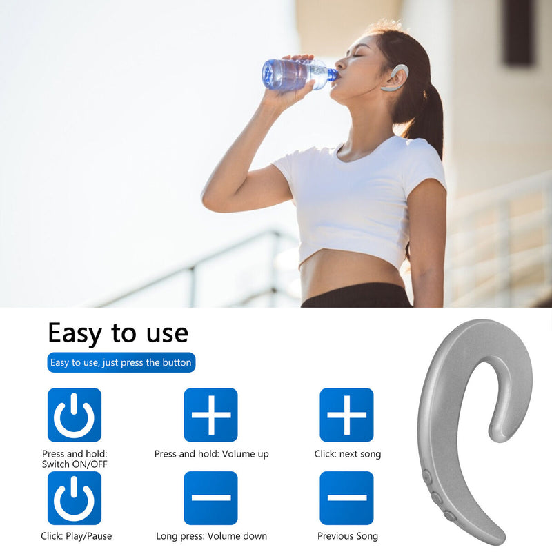 Bone Conduction Headphone Bluetooth-compatible 4.1 with Mic Lightweight Open-Ear