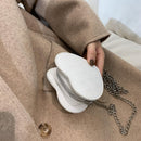 Women PU Leather Chain Crossbody Bag Love Heart Shoulder Messenger Small Handbag