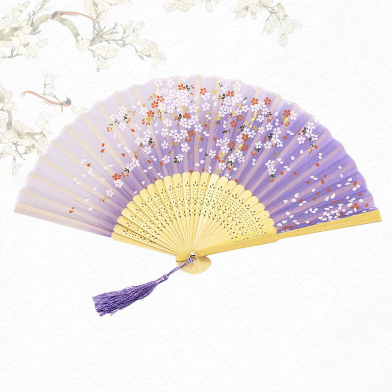 Chinese Style Silk Folding Fan Party Ornaments Dance Hand Fans (Style 2)