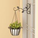 5pcs Wall Mounted Flower Pots Rack Hook Decorative Plant Bracket (Black)