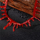Horror Party Dress Red Blood Drip Necklace Punk Choker Deathrock Halloween