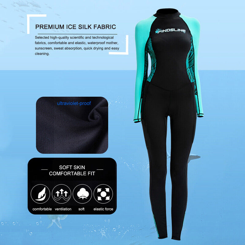 Full Body Wetsuit One-Piece Snorkeling Diving Suit for Women (Black XS) Newly