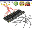 10x Single Slot AAA Mobile Battery Clip Case Holder Box with Wire Leads DIY