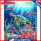 DIY Paint By Number Kit Frameless Turtle Fish Handpainted Canvas Wall Art Decor