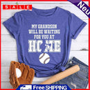 My Grandson Will Be Waiting for You At Home Tea T-Shirt -06492 XL - Retro Blue