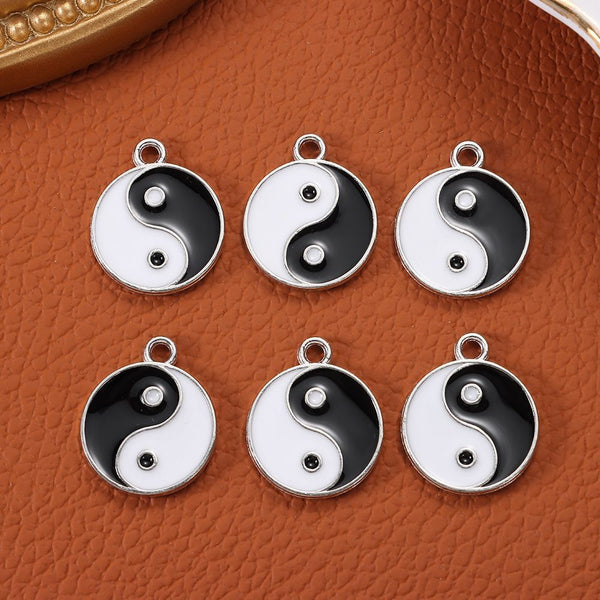 Earrings Making Yin Yang Pendant Tai Chi Charms Jewelry Accessories White Black