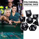 7pcs/Set Multi-Sided Digital Dices D4 D6 D8 D10 D12 D20 for TRPG (White) Newly