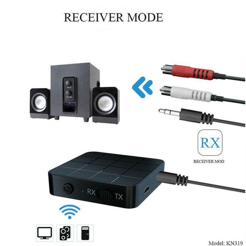 Wireless Bluetooth 5.0 Transmitter&Receiver Audio Adapter 2in1 3.5mm Aux V7B4