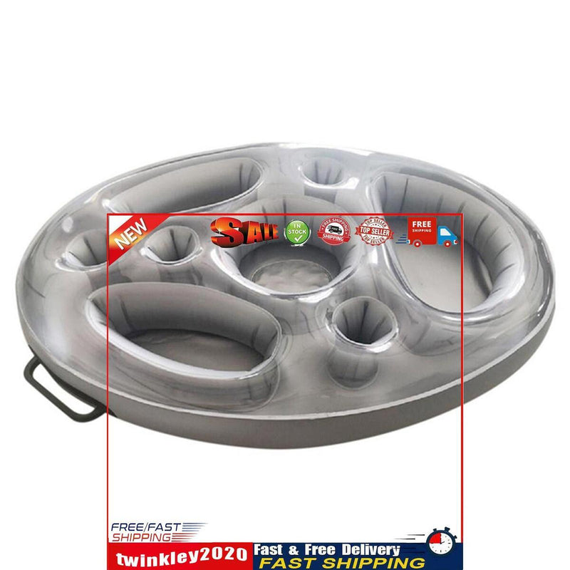 Inflatable Drink Holder Water Floating Beer Beverage Cup Saucer Snack Tray Newly