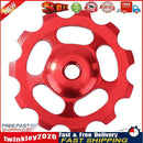 11T MTB Rear Derailleur Jockey Wheel Ceramic Bearing Guide Roller (Red) Newly
