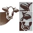 Garden Ornament Rusty Animal Scout Stakes Metal Silhouette Statue (Cow) Newly