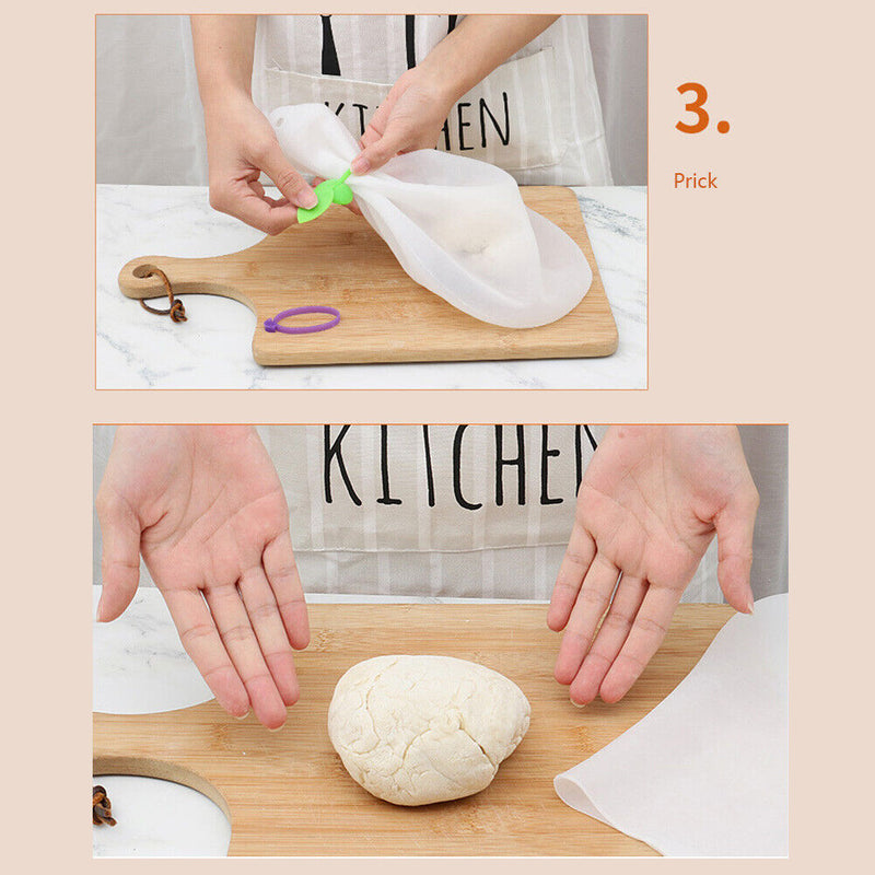 Silicone Kneading Dough Bag Flour Mixer Bags Kitchen Tools with Tie (L)