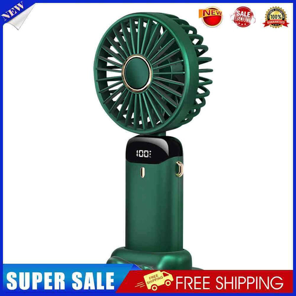 #A Portable Handheld Hanging Neck Fan Multifunctional LED Display Air Cooling Fa