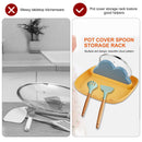 Silicone Utensil Rest with Drip Pad Cloud Rack with Pot Lid Holder (Blue) Newly