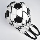 Football Net Bag Nylon Soccer Basketball Volleyball Carry Bag (Black White)