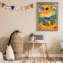 #A Full Drill Round Diamond Painting Farm Pumpkin Mosaic Kit Art Drawing Picture