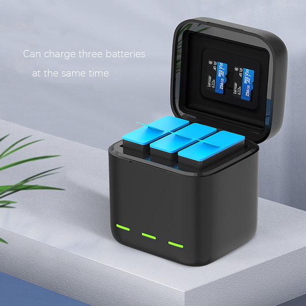 3 in 1 Charging Set Storage Battery Charger Charging Box for GoPro Hero 9 Action