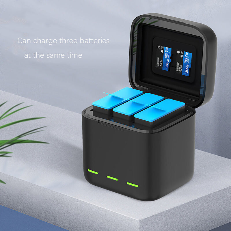 3 in 1 Charging Set Storage Battery Charger Charging Box for GoPro Hero 9 Action