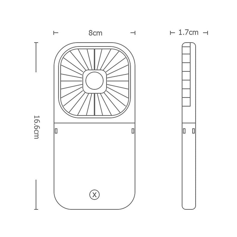 #A Foldable Neck Hanging Fan USB Rechargeable Air Cooler Phone Holder 3 Gears