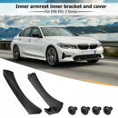 2pcs Right Side Inner Front Door Panel Pull Trim+Cover for  E90 E91 (Black)