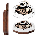 Multi-layer Wooden Wedding Supplies With Hands Holding Heart Ornaments`