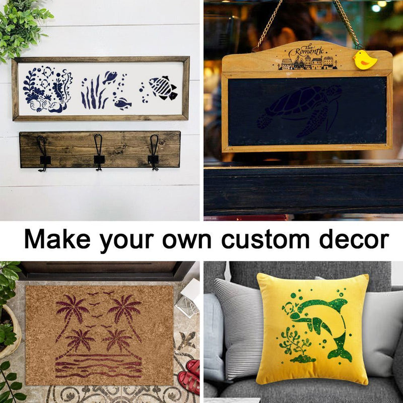 Wall Paint Ocean Sea Animal Painting Hollow Template 6x6Inch Creatures Stencil