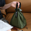 Canvas Insulation Bag Picnic Drawstring Lunch Box Pouch (Military Green) Newly