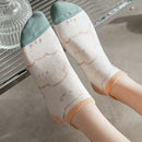 Contrasting Colors Cotton Low Cut Short Socks Ankle Socks Boat Socks Breathable