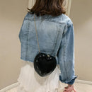 Girls Heart Women Shoulder Chain Messenger Bags Crossbody Handbags (Black)