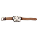 Oulm Men's Watch with Brown 3-Movt Dial Brown 23mm Stainless Steel Band