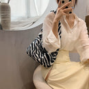 Fashion Women Printing Plush Shoulder Bag Casual Large Capacity Underarm Bags