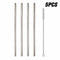 4X Straight Reusable Drinking Straws Steel Eco-Friendly w/ Brush`