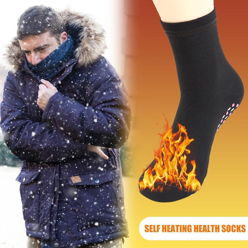 Tourmaline Self Heated Socks Winter Magnetic Therapy Warm Socks (Red)