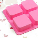 4 Cubes Silicone Muffin Mold Square Cupcake Tray Cake Baking Decorating Ice L6Q8