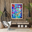 Diamond Painting 5D Blue Flower DIY Full Round Drill Kit Rhinestone Home Decor