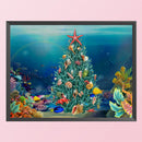 Ocean Xmas Tree Full Cross Stitch 11CT Counted Cotton Handmade Needlework