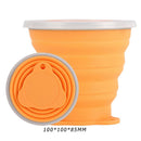 270mL Foldable Silicone Cup Outdoor Retractable Ultra-thin Mug (Orange) Newly
