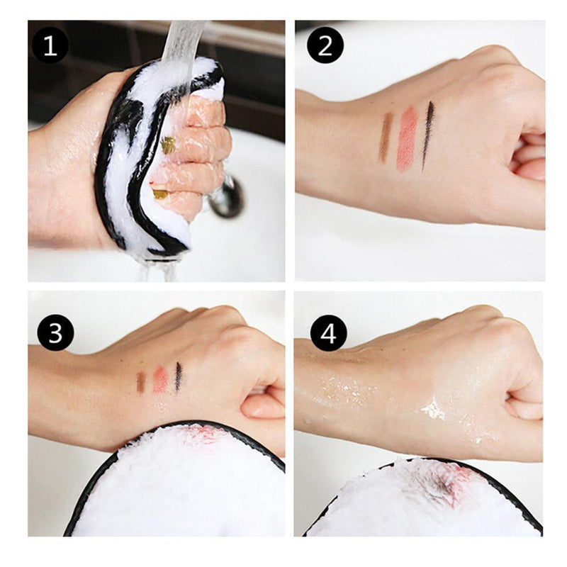 Washable Reusable Make Up Remover Wipe Pad Face Cleansing Puff (Pink)