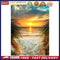 5D DIY Diamond Painting Beach Sunrise Round Drill Art Picture Rhinestone Deco