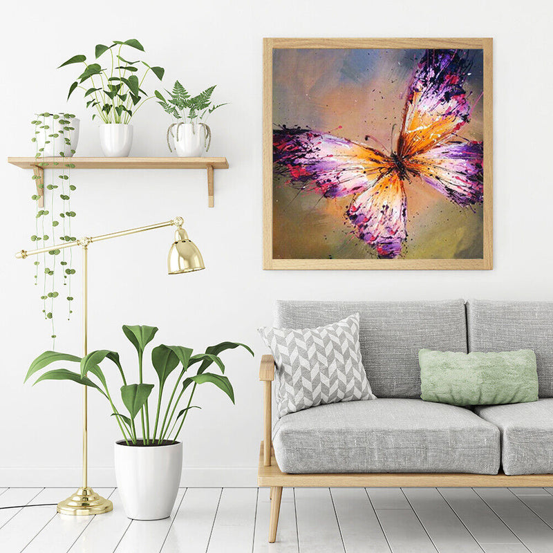 #A Colorful Butterfly Oil Paint By Numbers DIY Frameless Drawing Picture for A