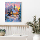 Snow Scene Drawing Frameless DIY Oil Paint by Numbers Canvas Home Decor Kit